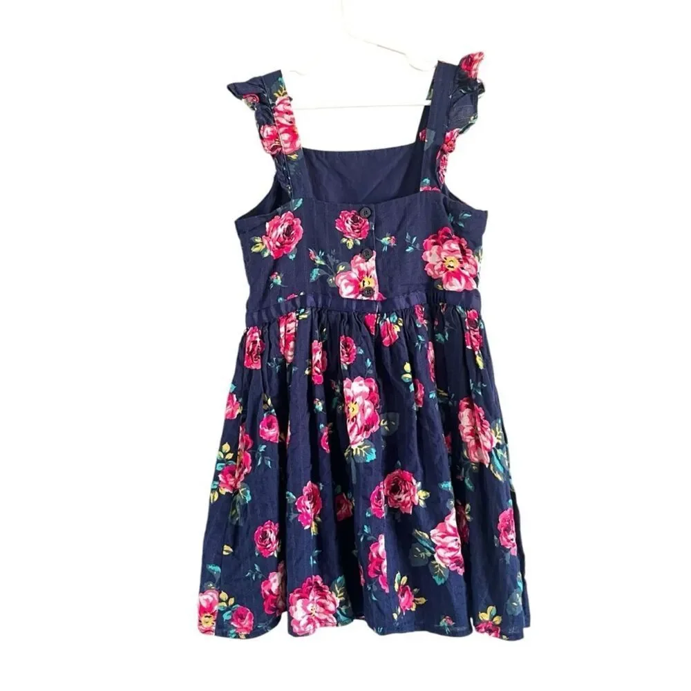 Zunie Girl Floral Sleeveless Ruffle Dress